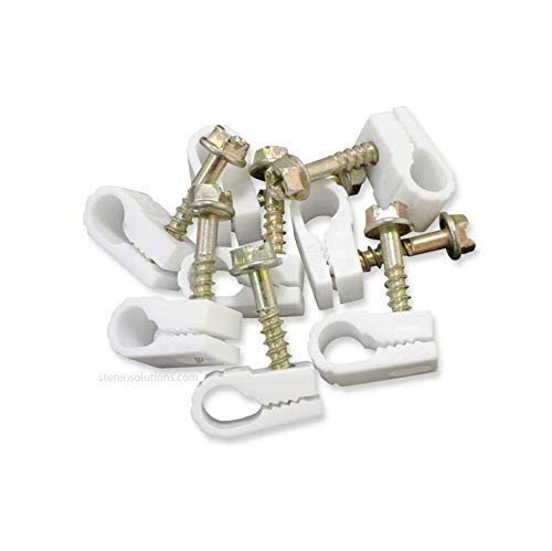 STEREN Coaxial Cable Clips White 200-Pack Single-Screw Cable Holders