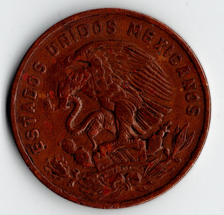 1960 Mexico 20 Centavos Coin