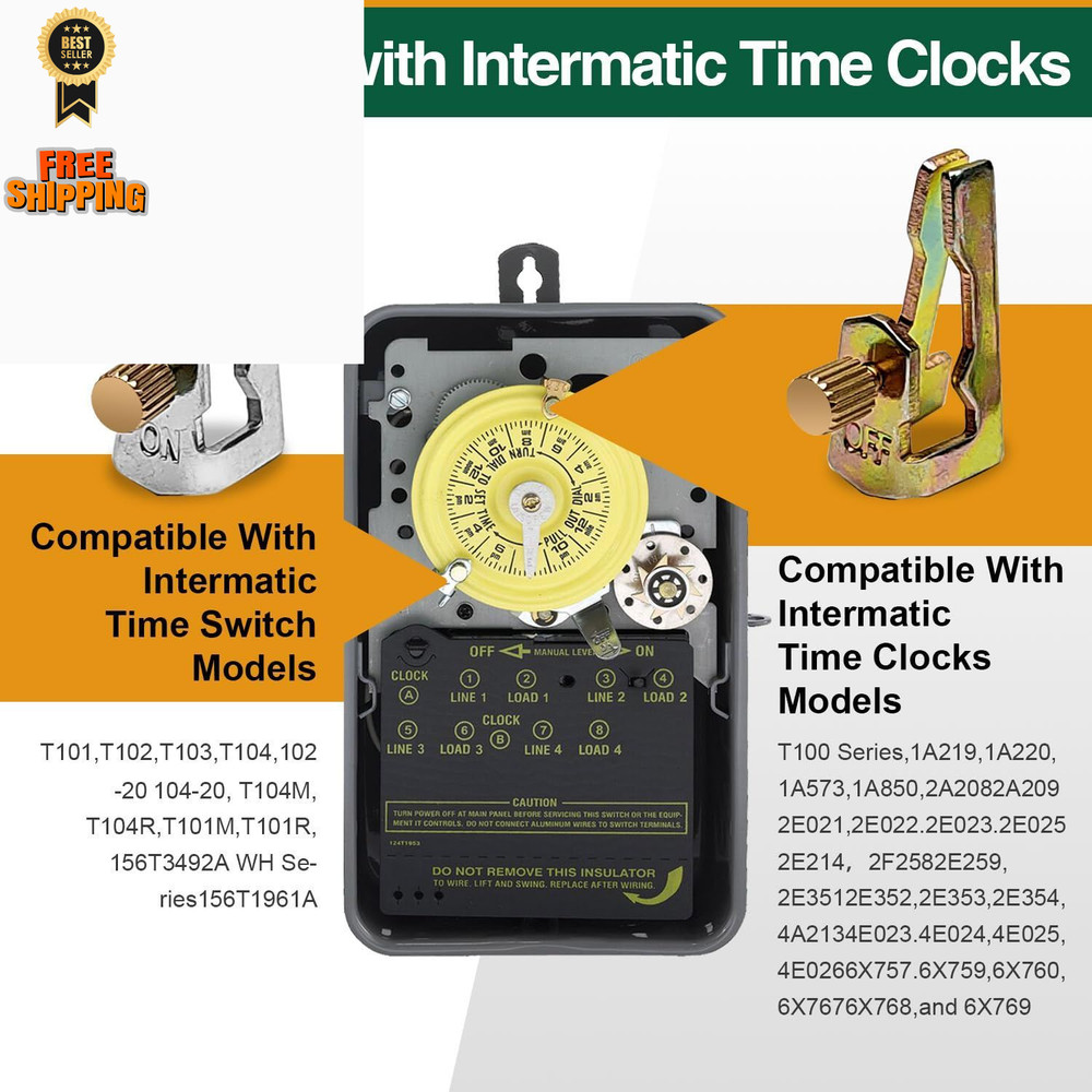 4 Pcs Pool Timer On Off Clips, Compatible with 156T1978A Intermatic 2set S/G