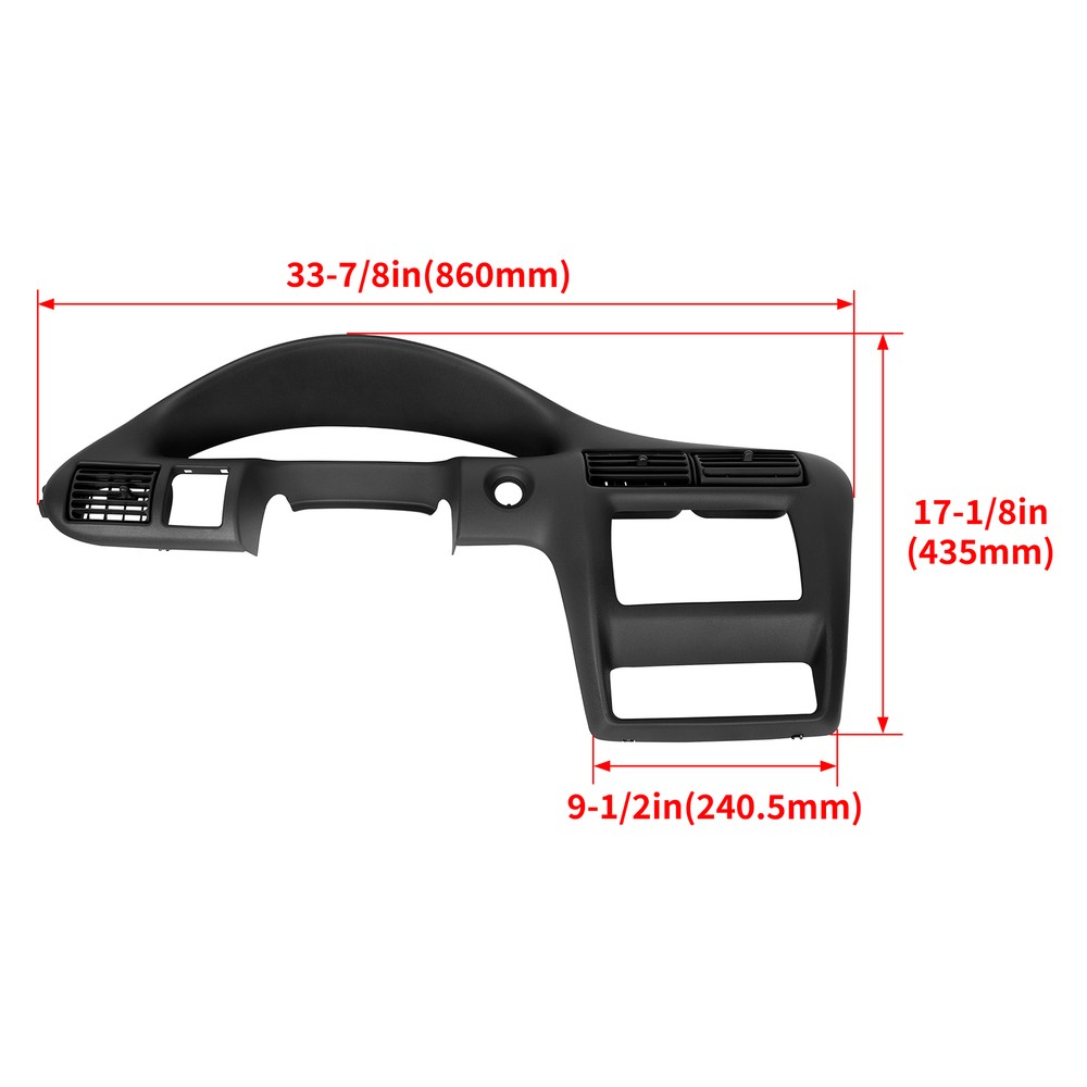 Black Painted Dash Panel Speedometer Trim Bezel For 2000-2005 Chevy Cavalier