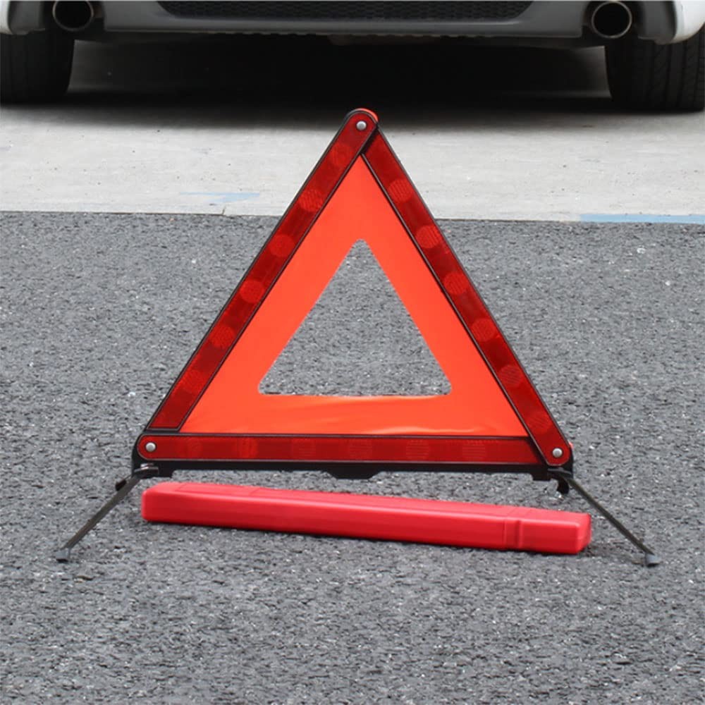 Warning Triangle with, Foldable Warning Triangle Vehicle, with Storage Box, for Warning...