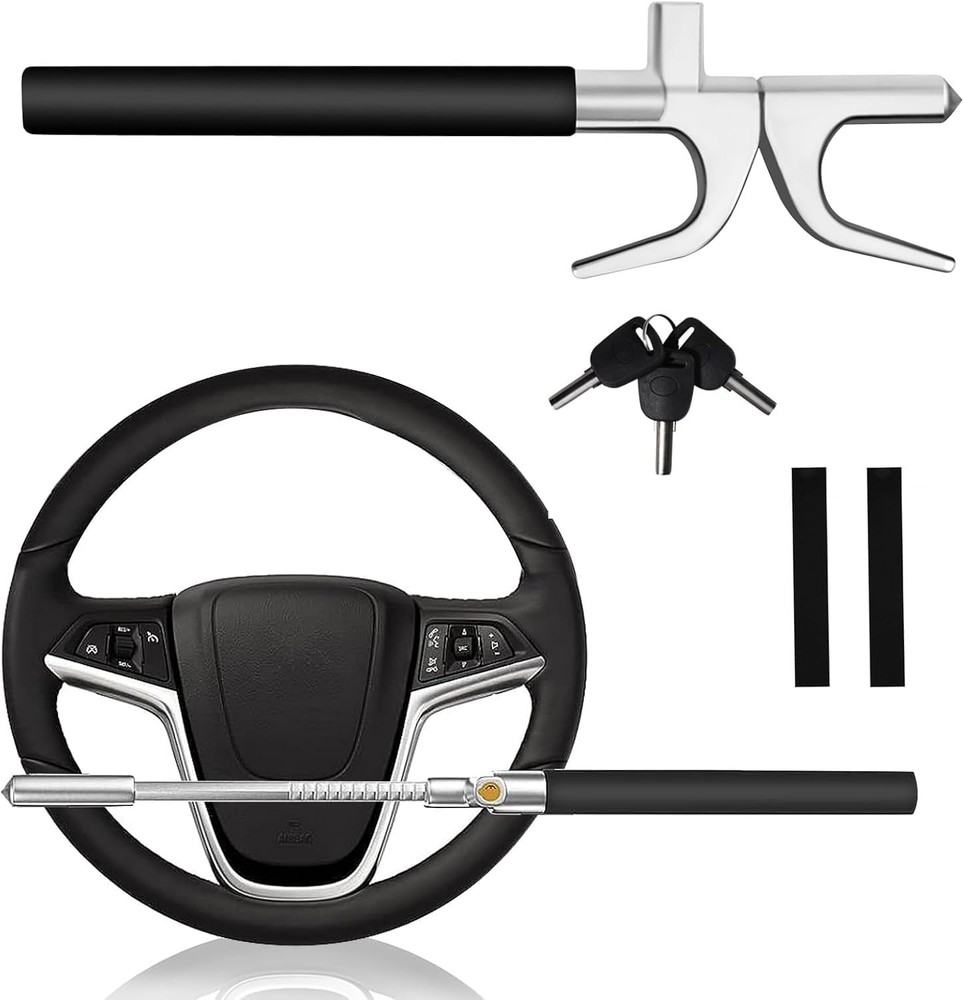 Steering Wheel Lock Anti-Theft Device Adjustable – Black RRP £19