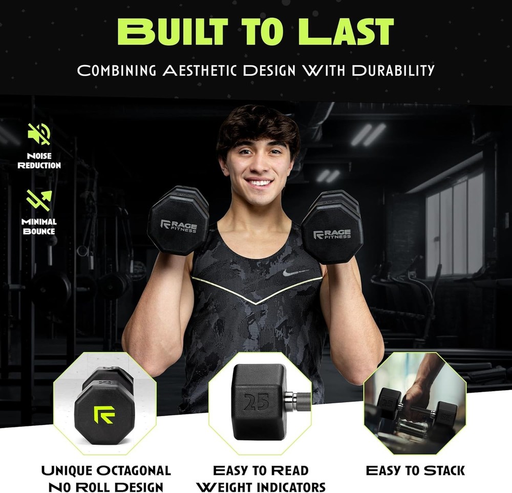 15 LB Rubber Coated Dumbbell with Easy-Grip Handle for Strength Training