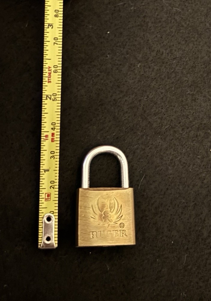 Ruger Brass Gun Lock Mini-Lock Padlock with 2 Keys