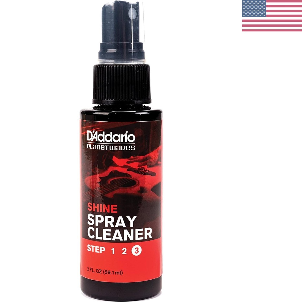 D'Addario Shine 2 Oz Spray Cleaner for Beautiful, Maintainable Instruments