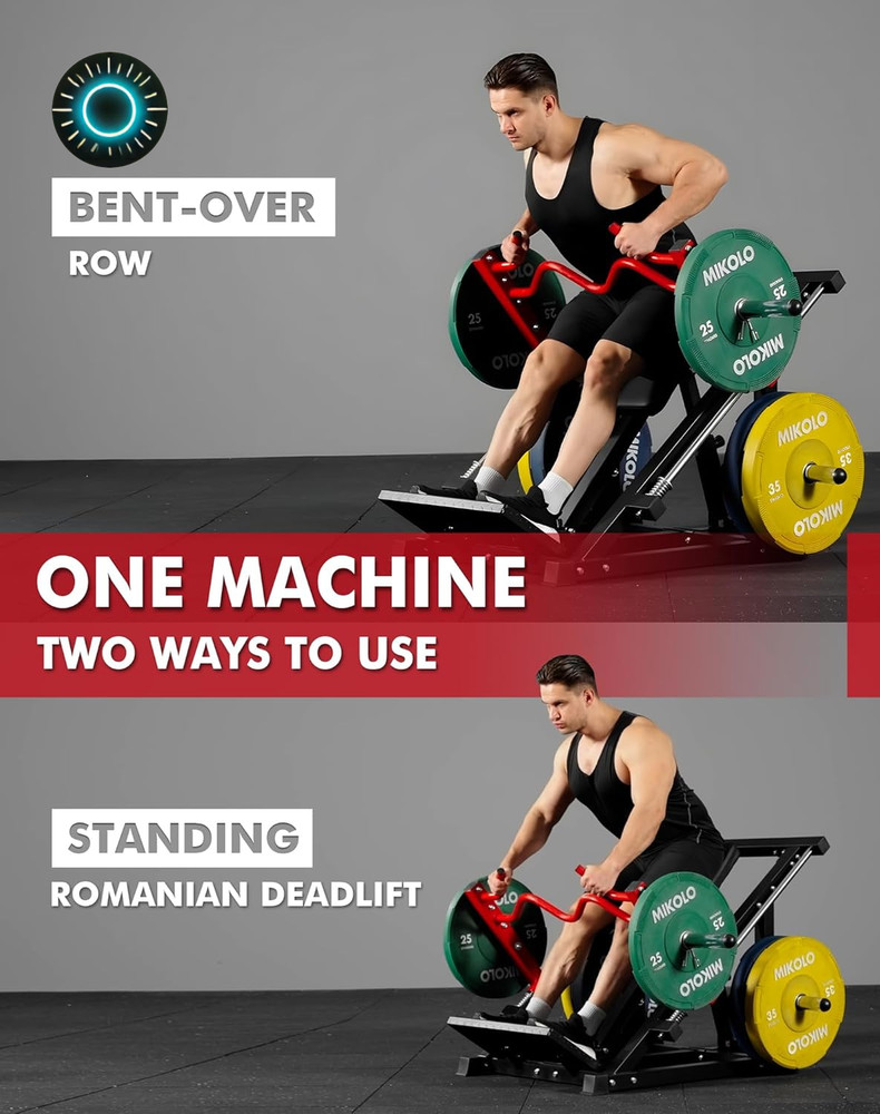 Linear Row Machine Back Workout Machine for Home Gym Plate-Loaded Back Machine