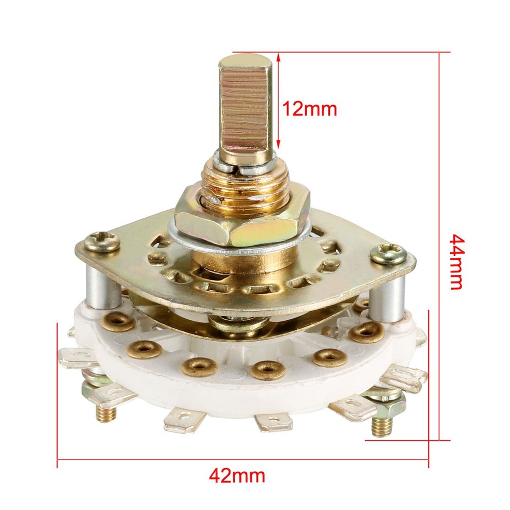2P5T 2 Pole 5 Throw Single Deck Band Channel Rotary Switch Selector with Knob