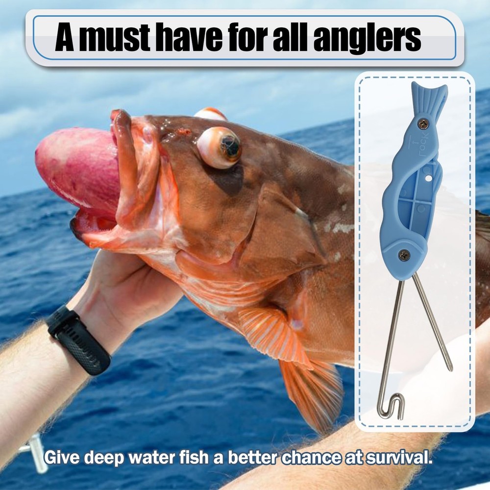 Fish Venting Tool With Fish Hook Remover Safe Convenient Dehooker Device