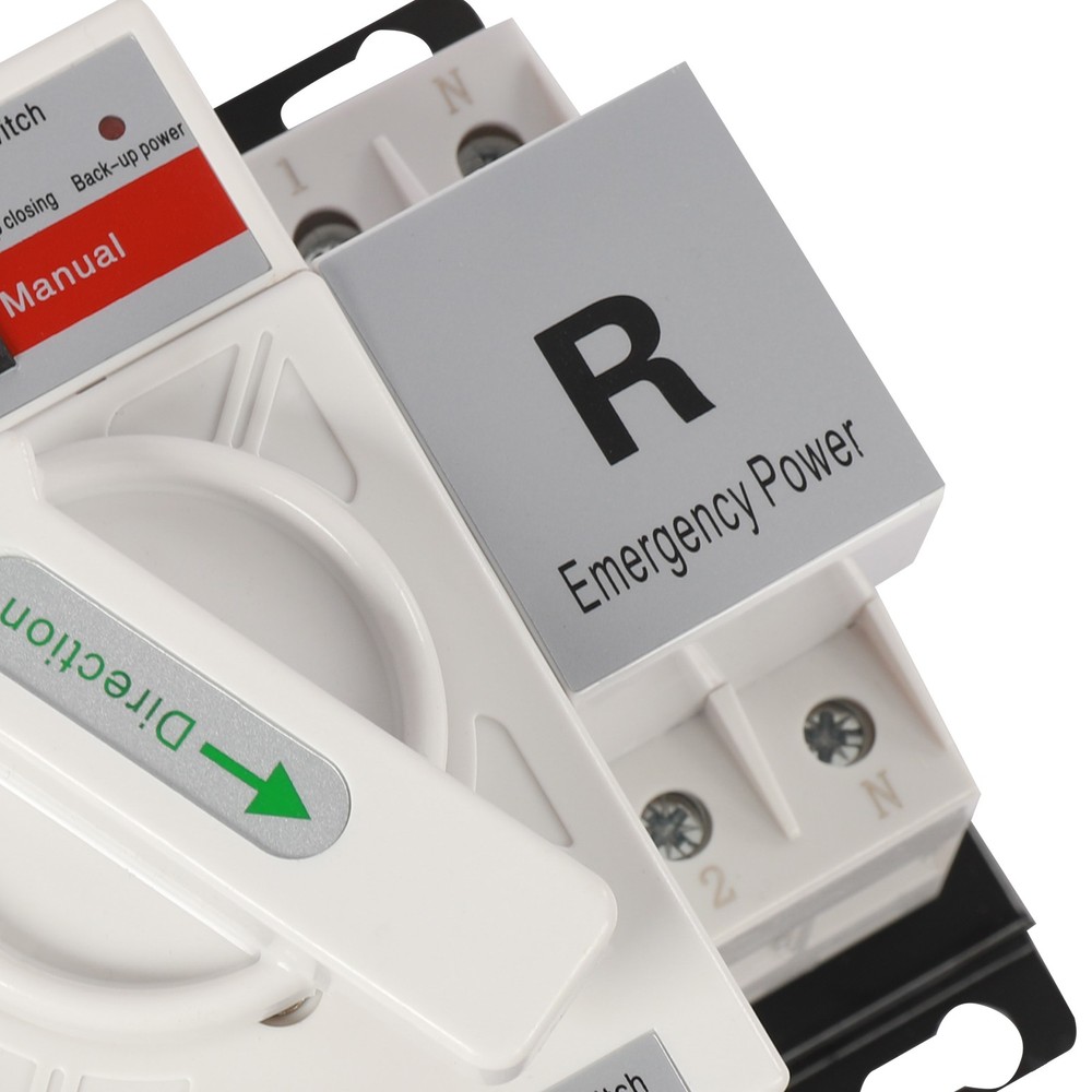 110V 2P 63A Mini Dual Power Automatic Transfer Switches Toggle Controller Change