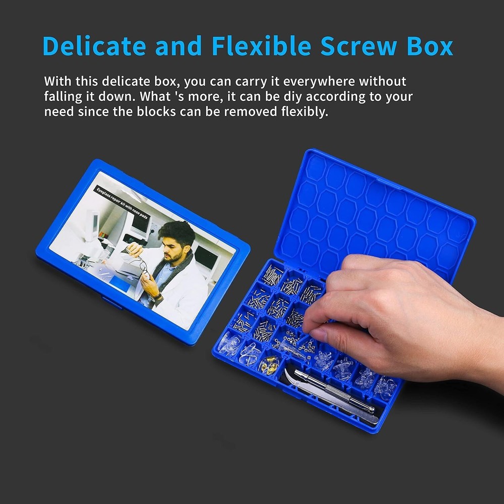 Portable Magnetic Eyeglass Repair Tool Kit with Multi-Functional Keychain