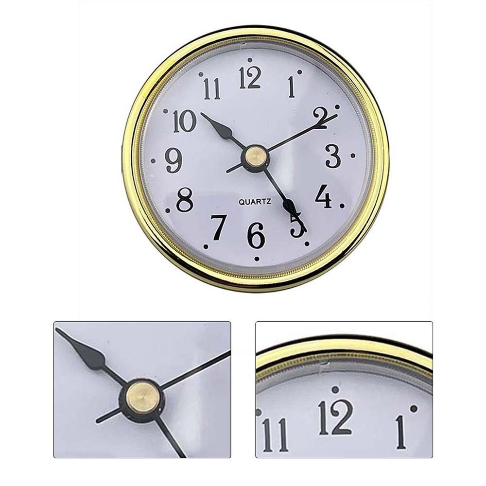65MM,Quartz Clock Inserts Movement Replacement DIY Gold Arabic Numbers Useful