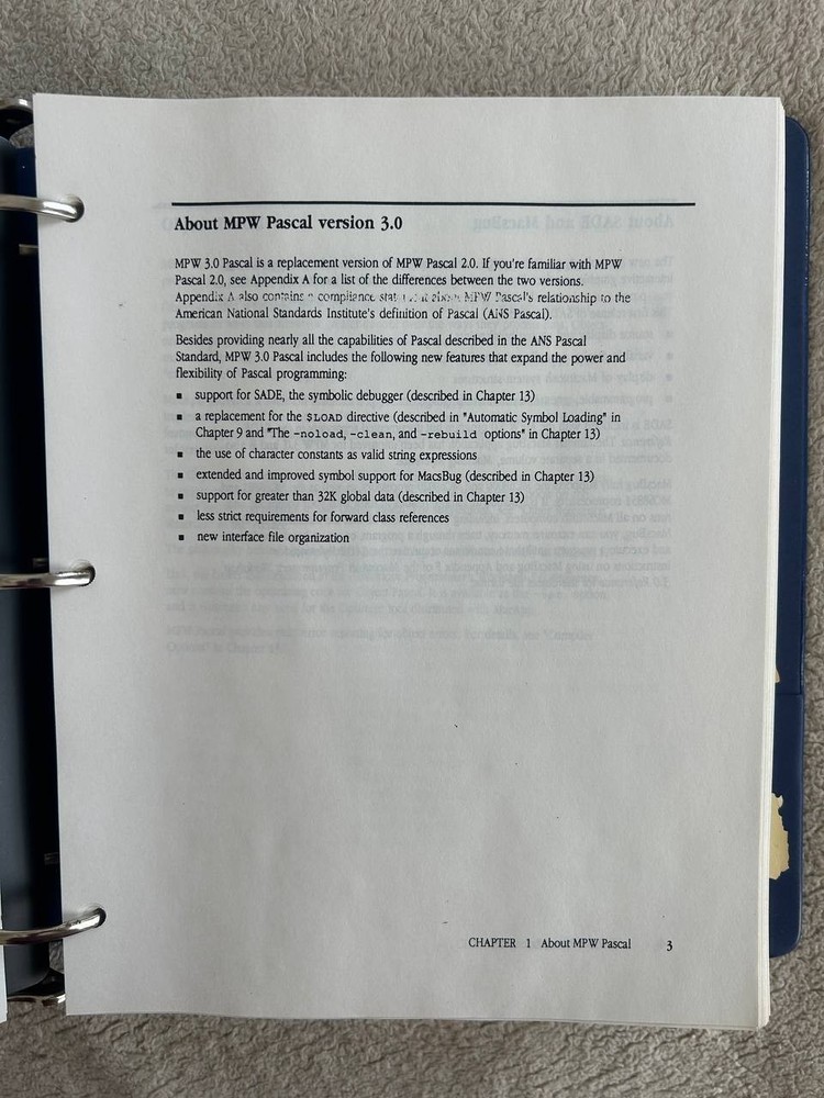 Vintage MPW 3.0 Pascal & C Reference Manuals Apple Macintosh Programmer