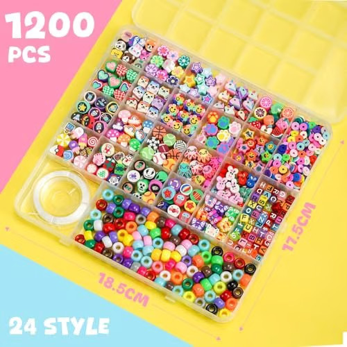 200 Pcs Polymer Clay Beads Bracelet Making Kit