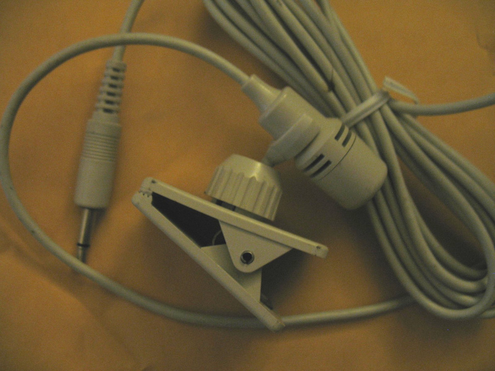 Vintage Off White Long Corded Computer PC Desktop Microphone WORKS