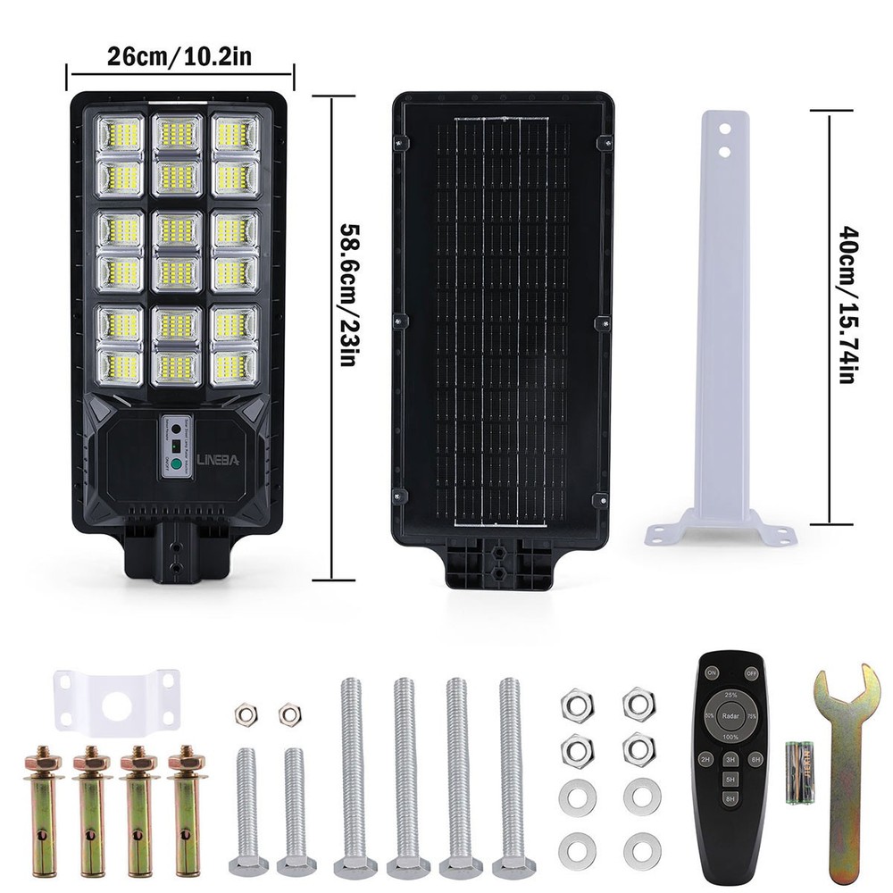 200000000LM Solar Street Lights Outdoor with Motion Sensor, Remote Control, Pole