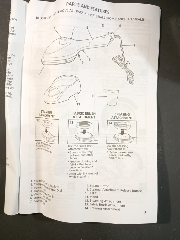 Rival Handheld Steamer - works