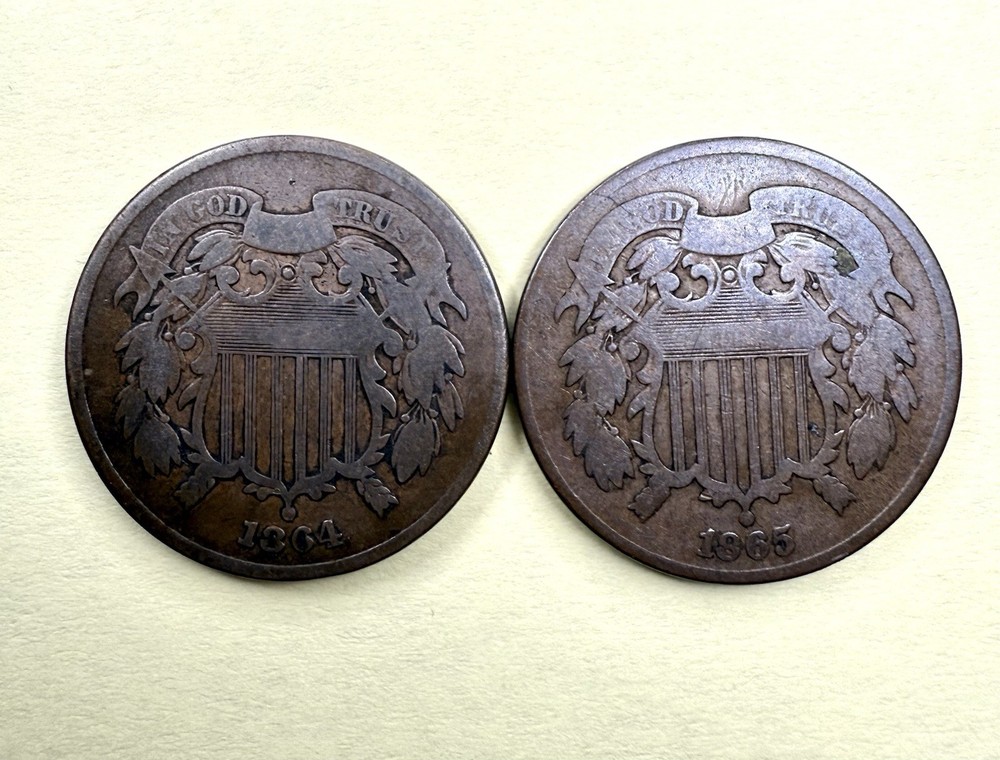 1864 & 1865 Two-Cent Pieces – Great Starter Pair for Type Collectors