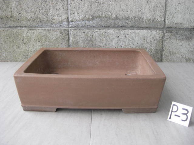 Japanese Bonsai Pot Seizan 37cm Rectangular Straight Cut Clay Used