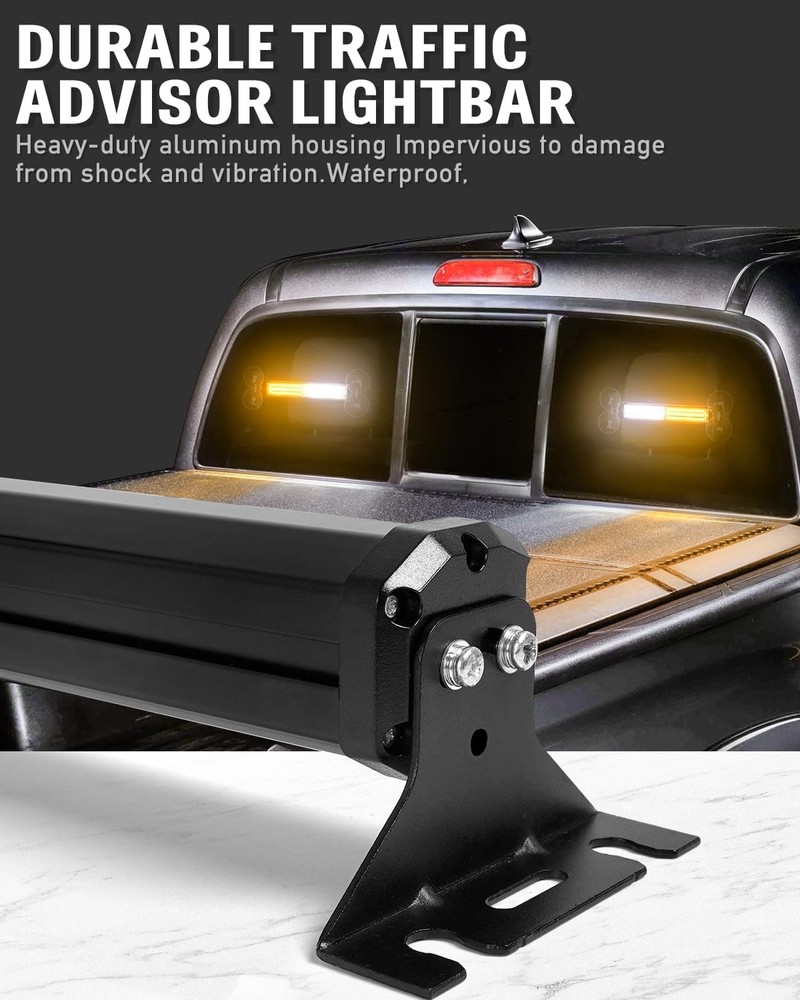 LED Warning Light Bar 40 Amber White Dash Strobe 10.7in