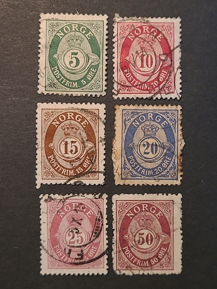 Norway, 1894-1908 used hinged asst denominations (6)