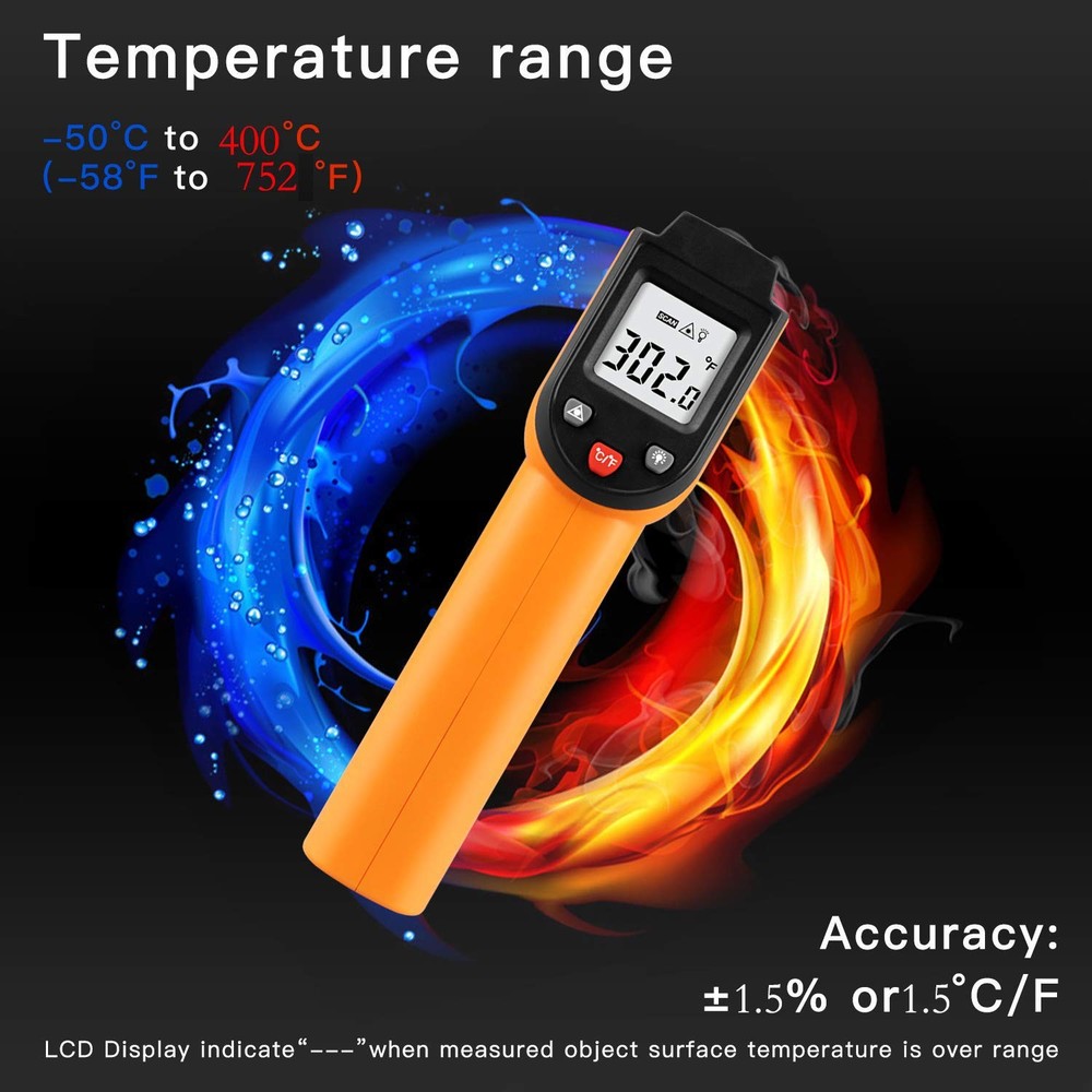 Infrared Temperature Gun Non-Contact Orange