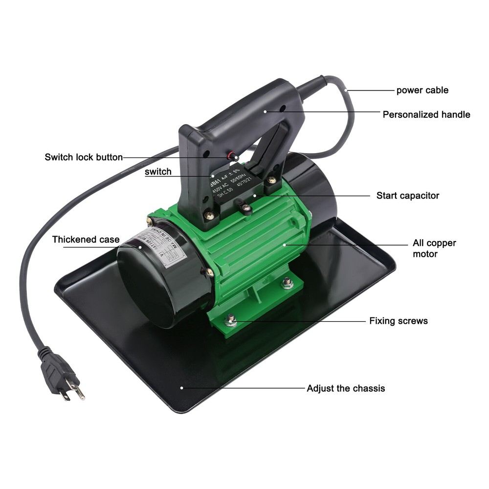 Handheld Concrete Vibrator Machine - 370W Powerful Mortar Smoother