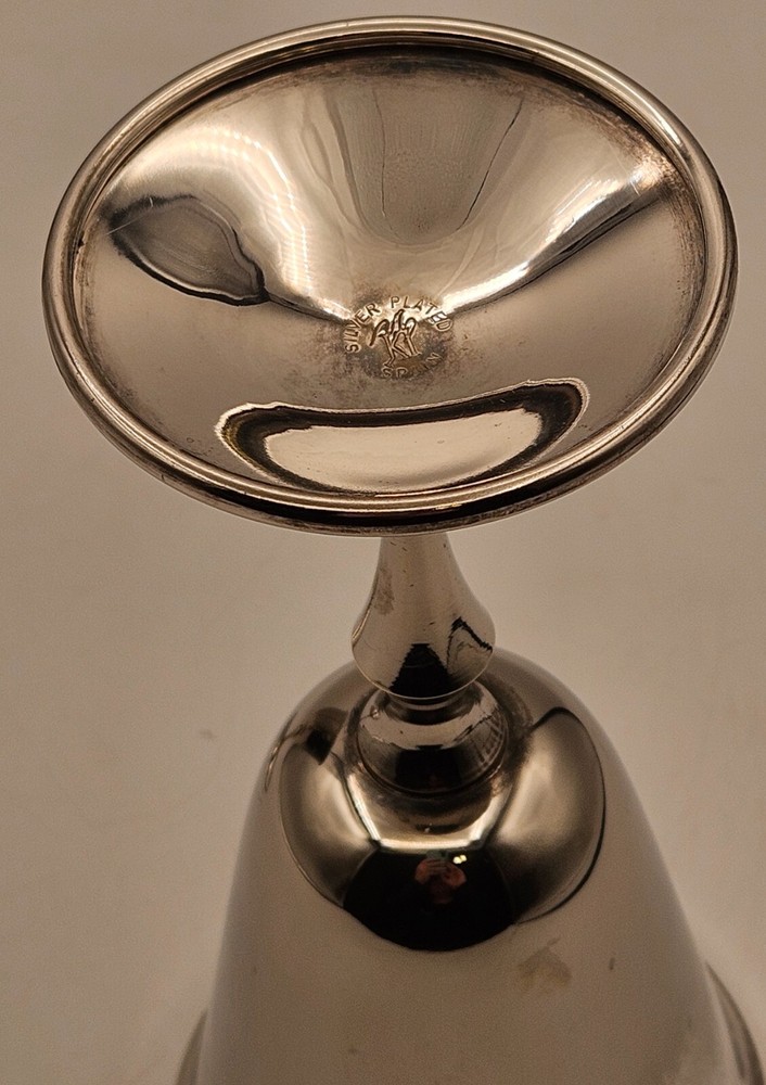 Pair Vintage Silver Plated Wine Goblets Spain 7.75"