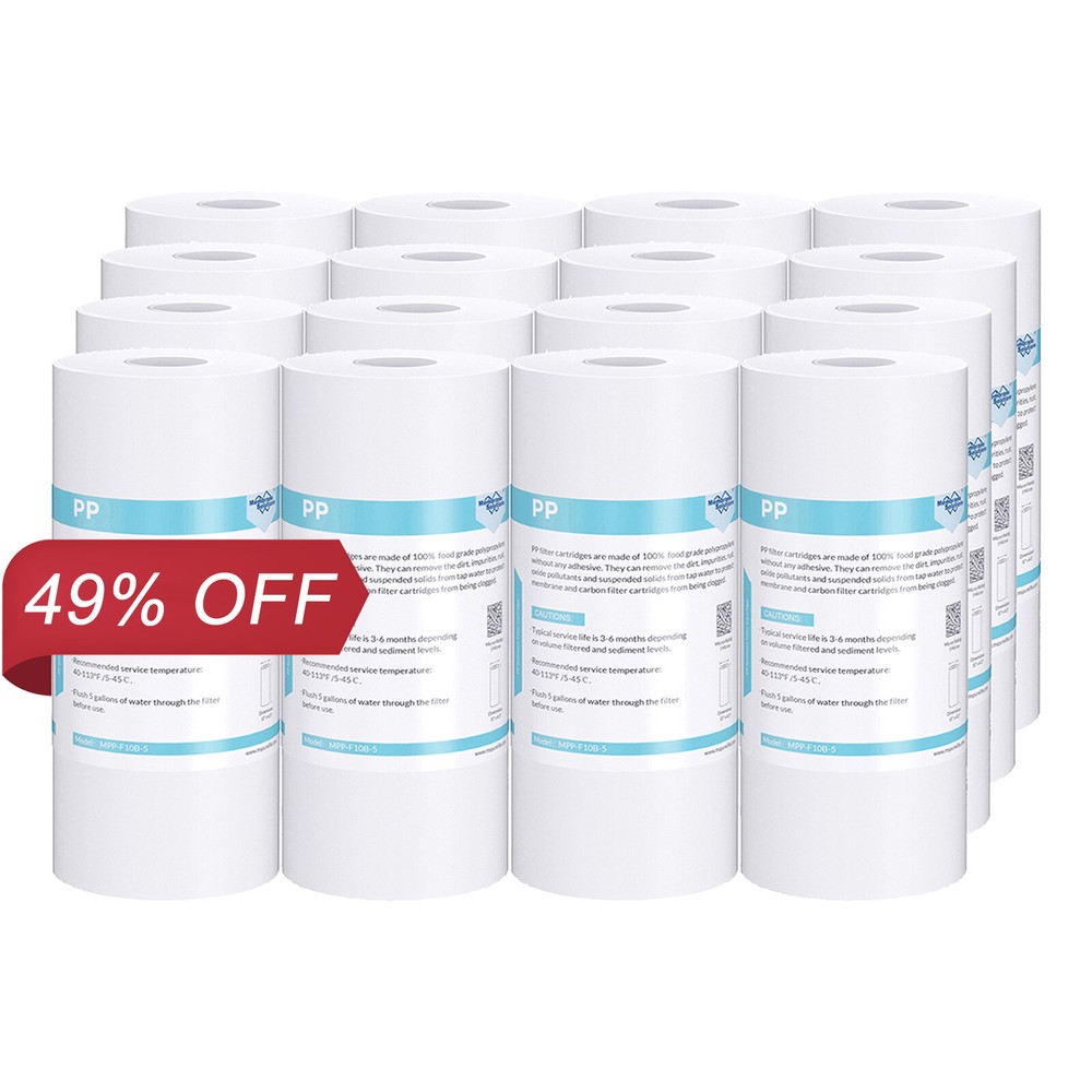 5 Micron 10"x4.5" Big Blue Sediment Water Filter Whole House Replacement 16 PACK