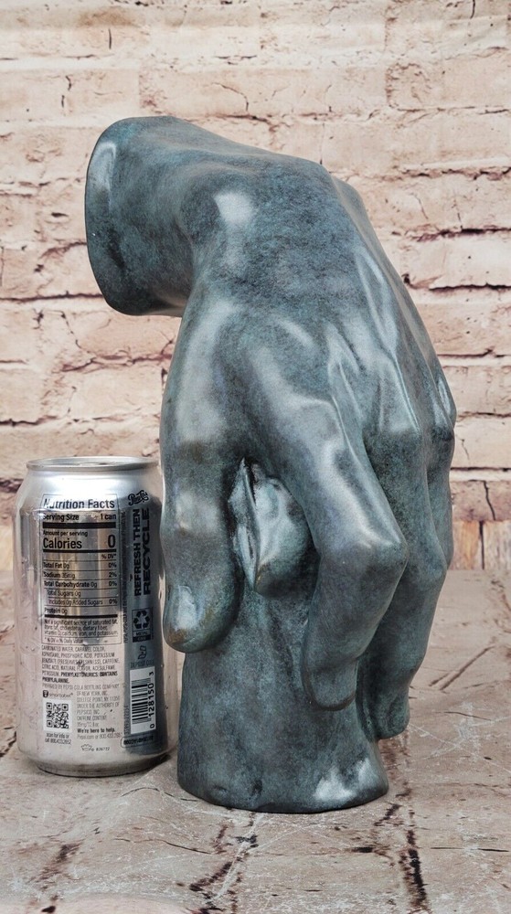Signed Original Artwork by Miguel Lopez Known as Milo Massive Hand Bronze Decor