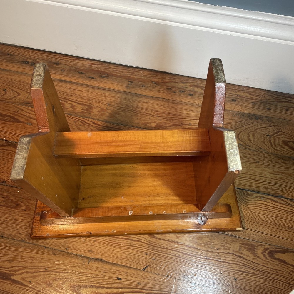 Vintage Rustic Country Cottage Old low Stool Bench