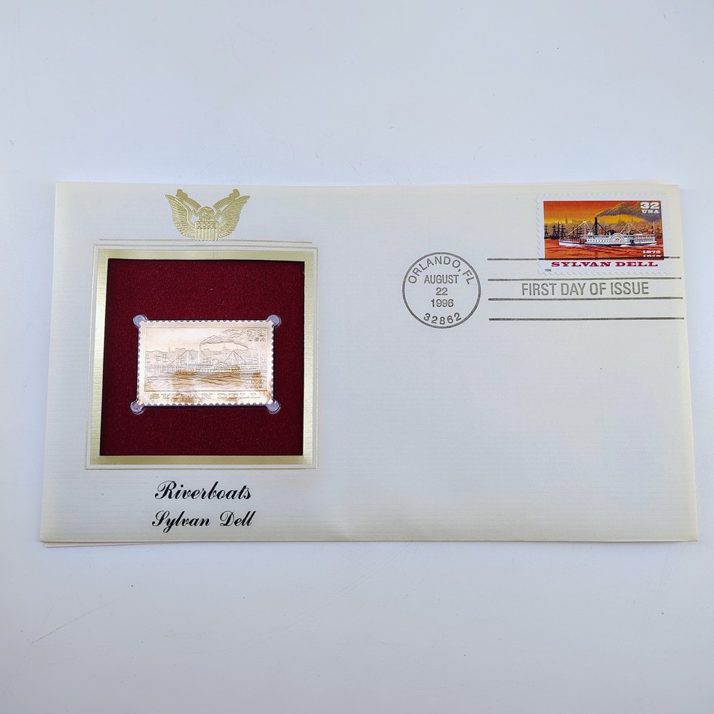 1996 US 32c Sylvan Dell Riverboat Gold Replica First Day Issue FDC