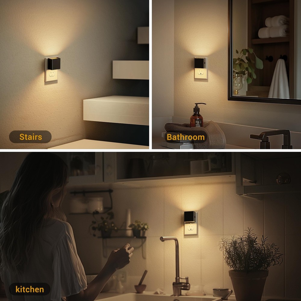 Night Light, Automatic Night Lights Plug into Wall, 2 Pack Modern Night Light...