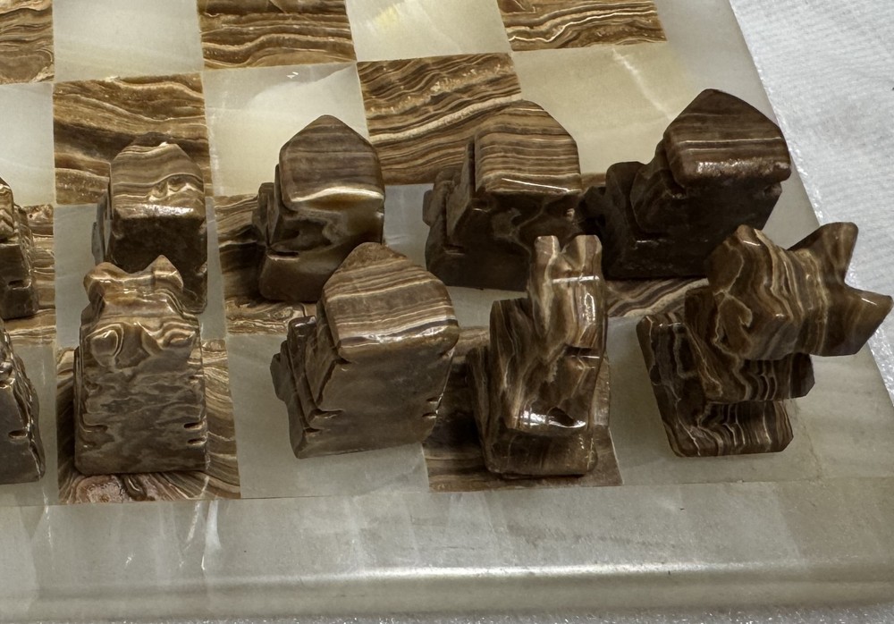 Mexican Onyx and Marble Chess Set