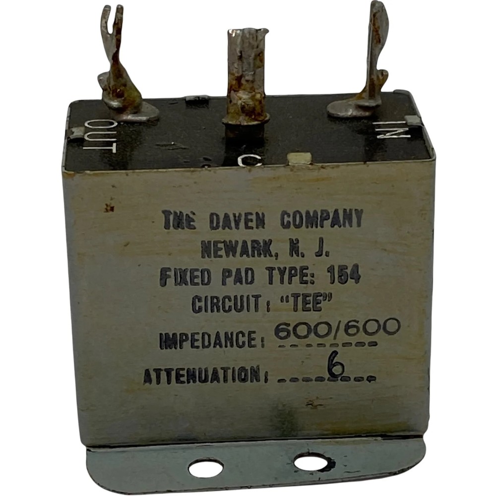 Daven TYPE 154 Fixed Pad Attenuator TEE 600/600 6DB