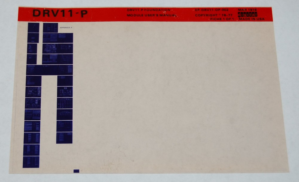 DEC DRV11-P Foundation Module User's Manual, Microfiche