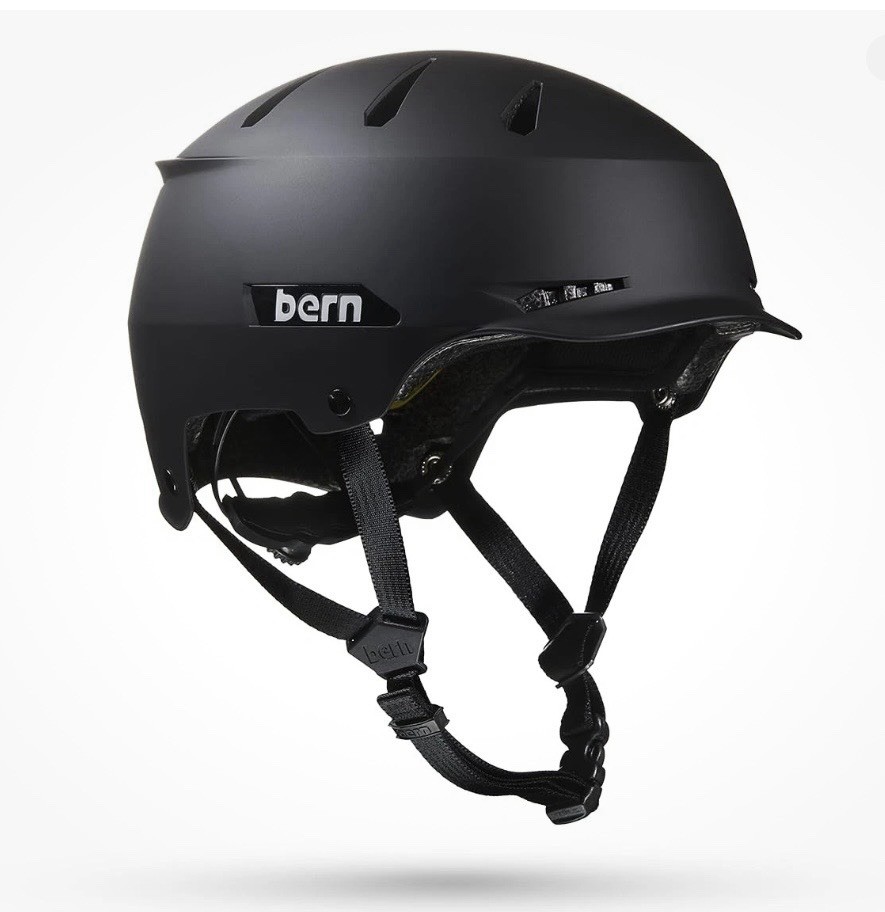 BERN Hendrix MIPS A Helmet, Rotational Impact Protection, Matte Black - Medium-