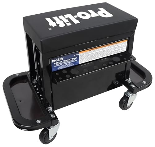 Mechanic Roller Seat with Tool Box - 3-Drawer Rolling Tool Chest Stool with