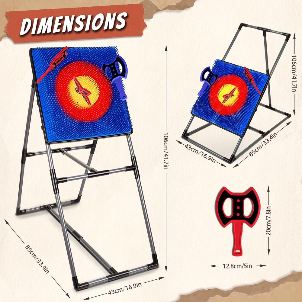 Axe Throwing Game for Backyard, Axe Throwing Target Set with 16 Throwing Axes Ou