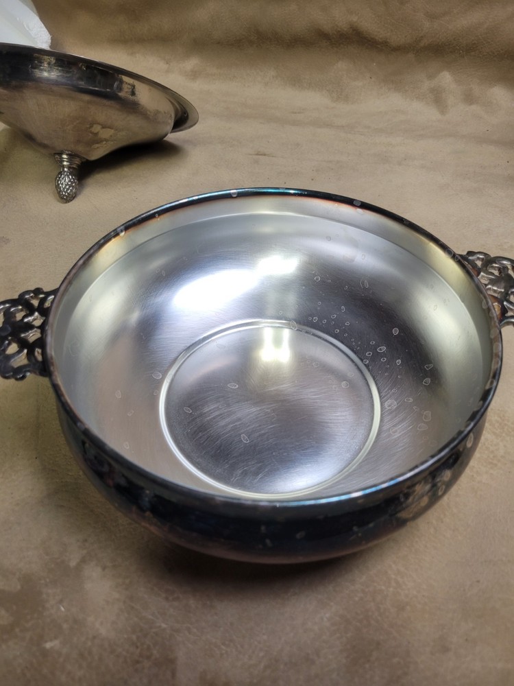 Leonard Silver English Silverplate Covered Serving Bowl