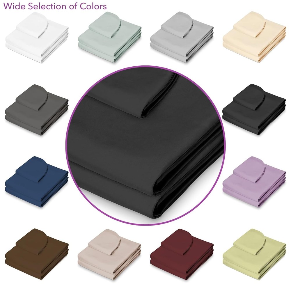 Black Microfiber Massage Table Sheet Set - Breathable & Durable Design