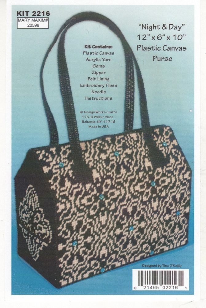 NIGHT & DAY PURSE 7ct plastic canvas  PATTERN  (#TF0423)