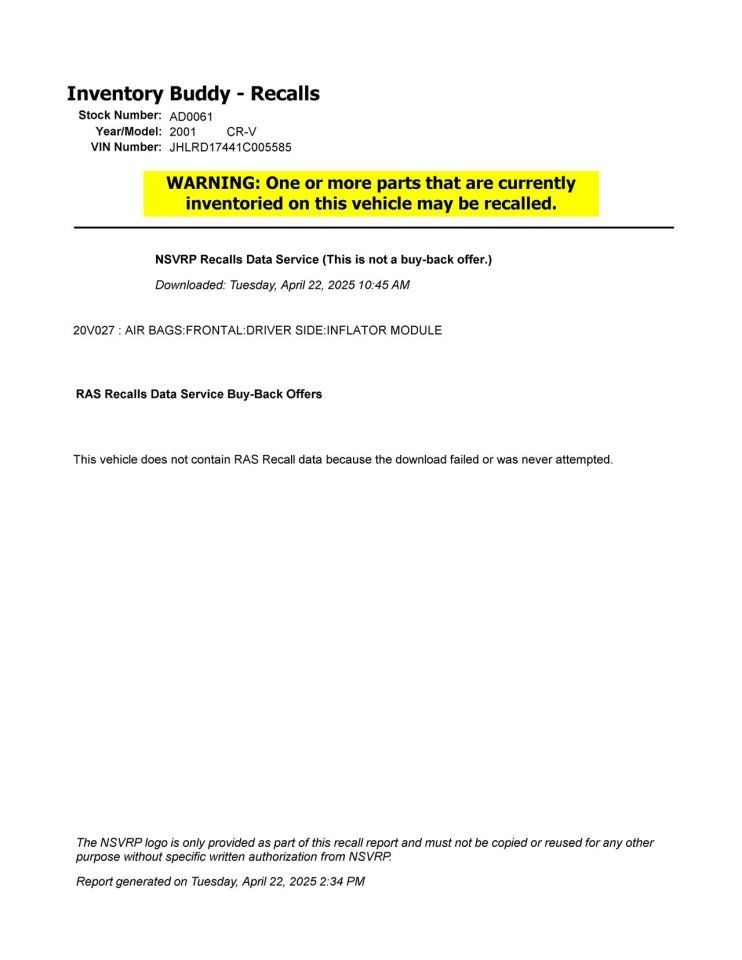 CR-V 2001 High Mounted Stop Light 942850