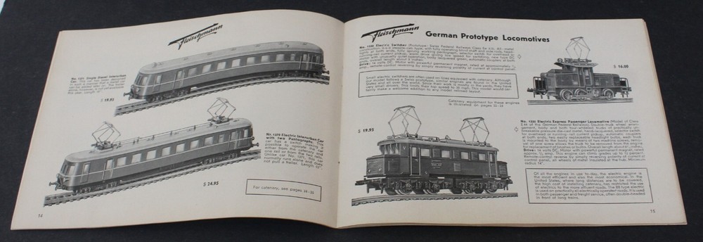 Vintage Fleischmann HO Train Catalog 1956 w/ order blank envelope insert