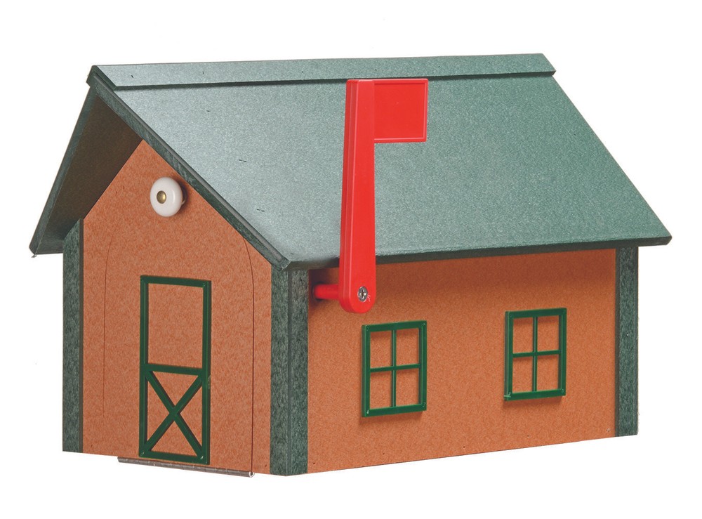Amish-Made Standard Poly Mailboxes with Poly Roofs