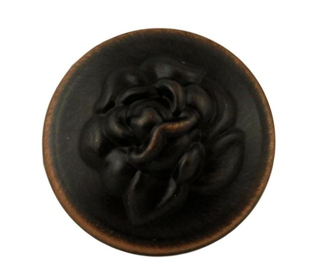 1-1/4" Old Rose Pattern Knob Venetian Bronze