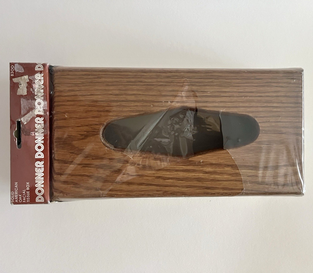 Vintage 1984 - Solid American Oak Tissue Box Dispenser - Donner