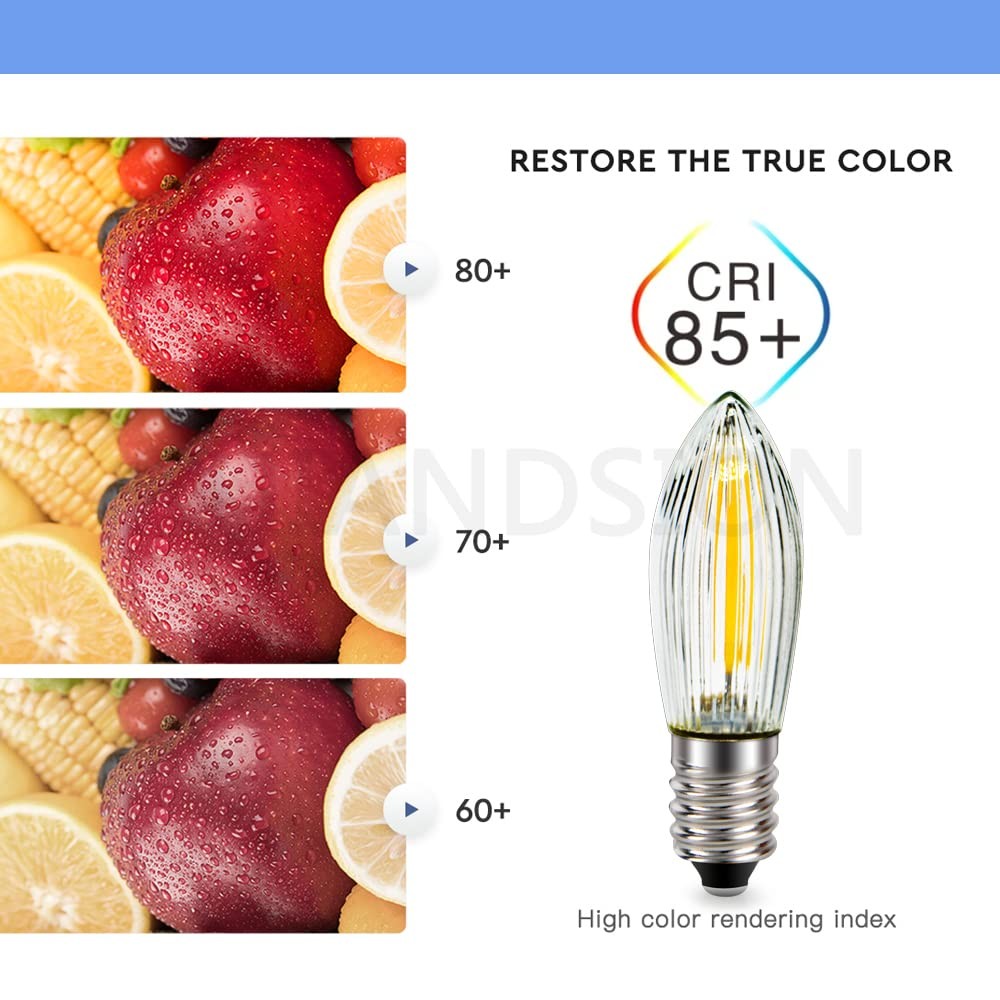 E10 Candle Light Bulbs AC 110V Warm White E10 Base Socket LED Bulb for Closet...