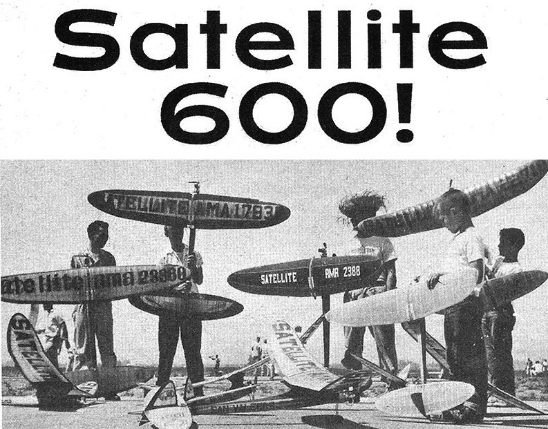 Model Airplane Plans (FF): SATELLITE 600 by Bob Hunter for .19-.23 engine