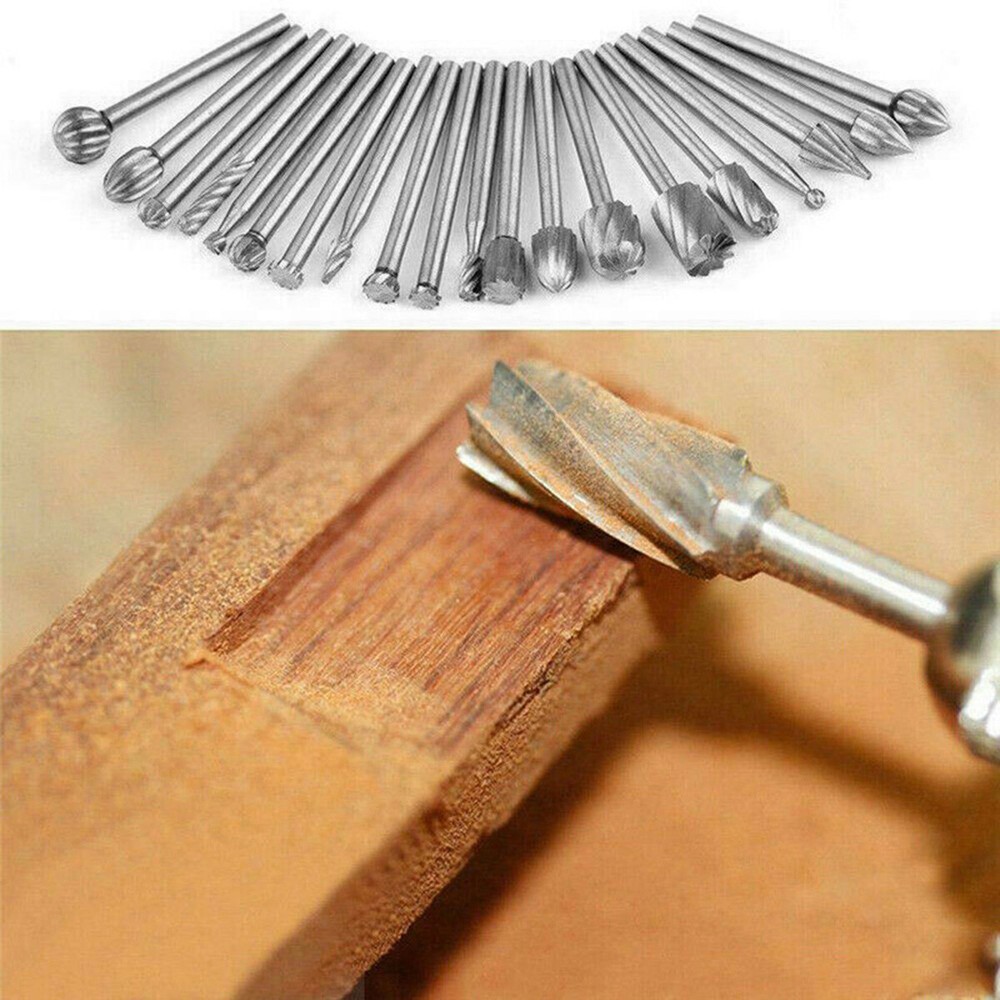 20Pcs Diamond Burr Bits Drill Set Rotary Multi Tool Accessories Kits For Dremel*