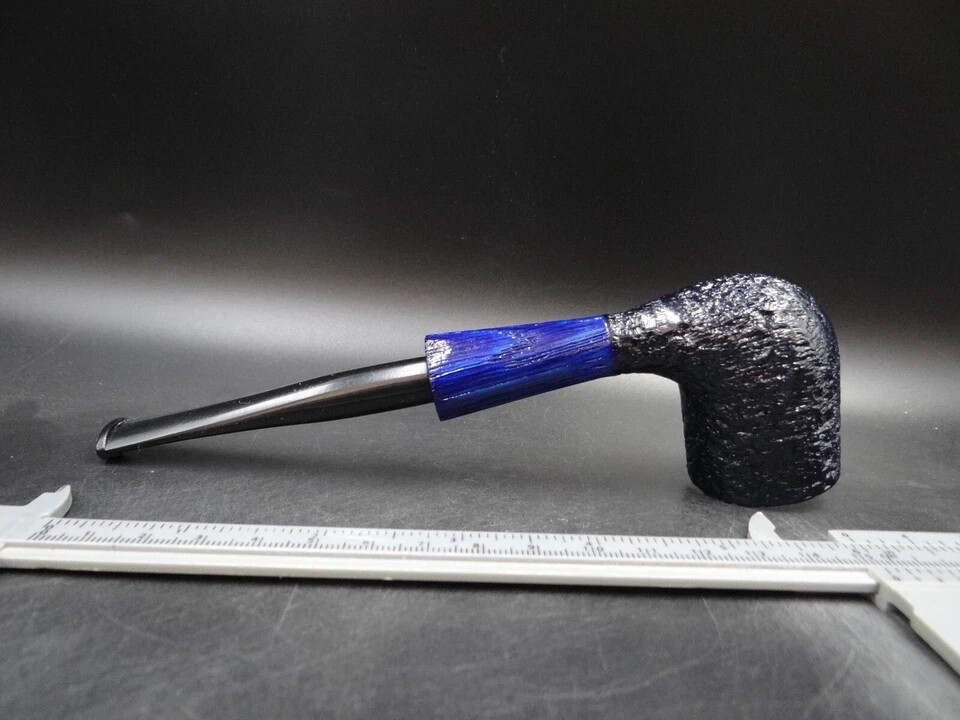 TURKIEWICZ BLACK OAK MORTAR HAND MADE BLACK & BLUE BILLIARD PIPE ST